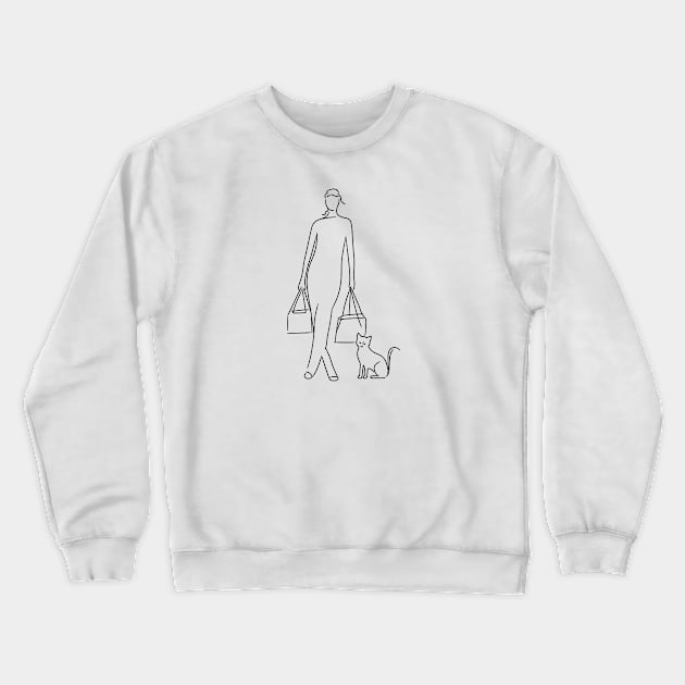 Cat Shopper Crewneck Sweatshirt by stkUA